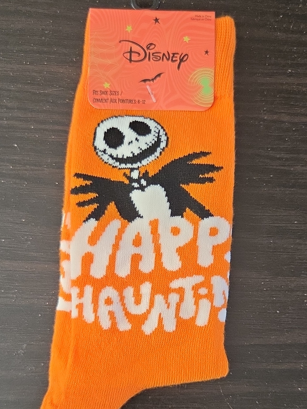 Disney Orange 'Happy Haunted' Jack Skellington Adult Costume Socks Size 6 To 12